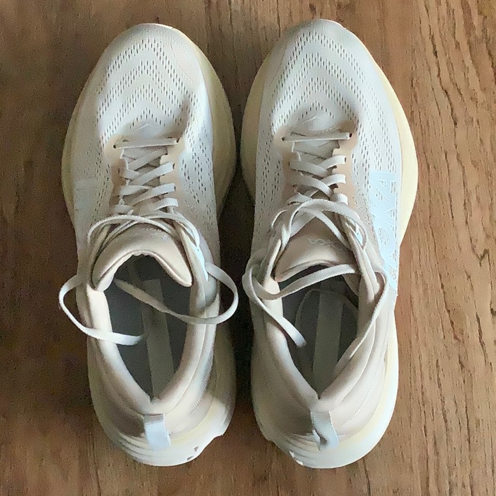 Hoka One One Cream High-Top Sneakers (Bondi 8)